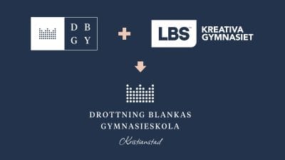 DBGY och LBS loggor som visar att de går samman till en skola